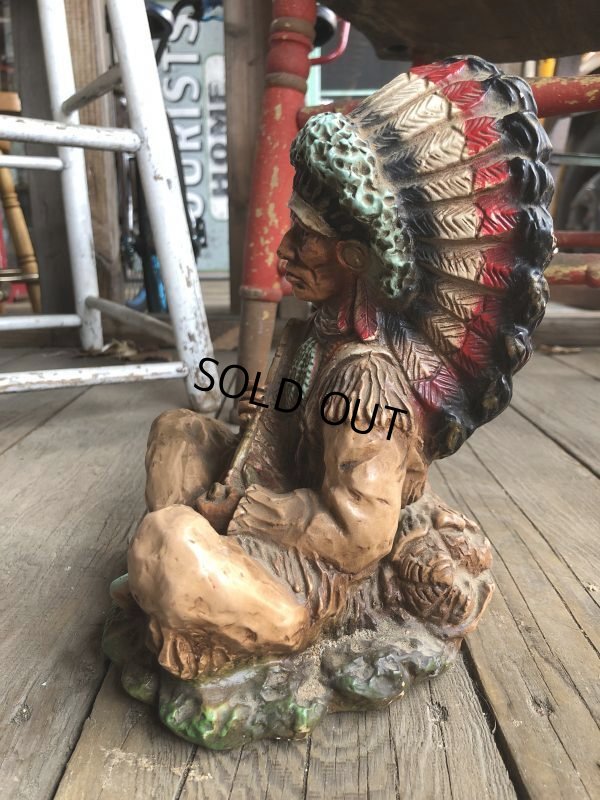画像5: 70s Vintage Native American Indian Statue 24cm (B823)