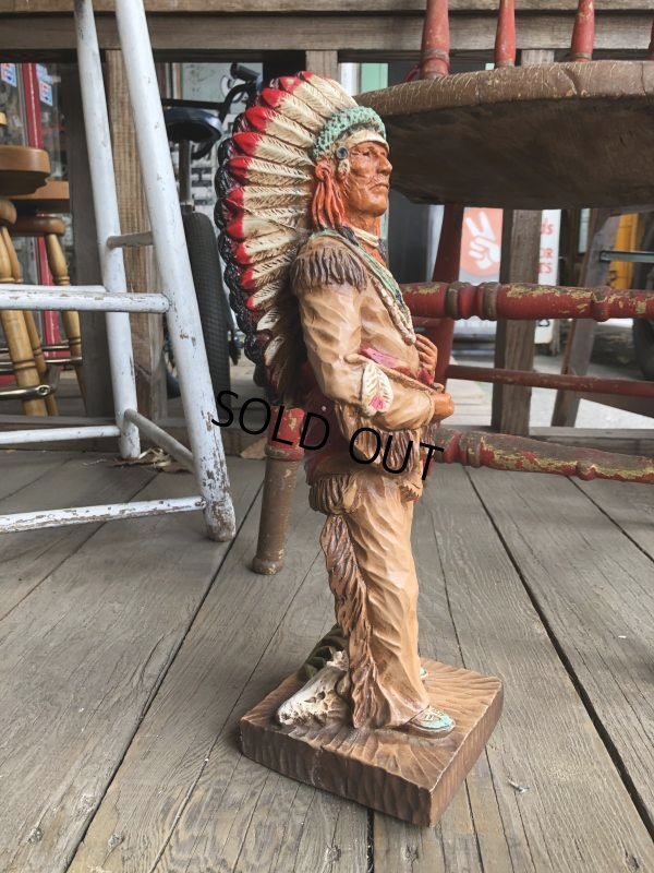 画像3: 70s Vintage Native American Indian Statue 40cm (B824)