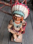 画像6: 70s Vintage Native American Indian Statue 40cm (B824)