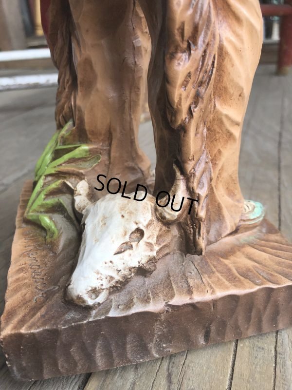 画像8: 70s Vintage Native American Indian Statue 40cm (B824)