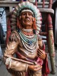 画像14: 70s Vintage Native American Indian Statue 40cm (B824)