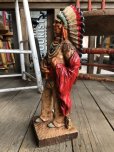 画像5: 70s Vintage Native American Indian Statue 40cm (B824)