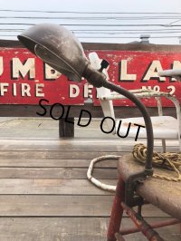 Vintage EAGLE Industrial Gooseneck Cast Iron Clamp On Lamp (B825)