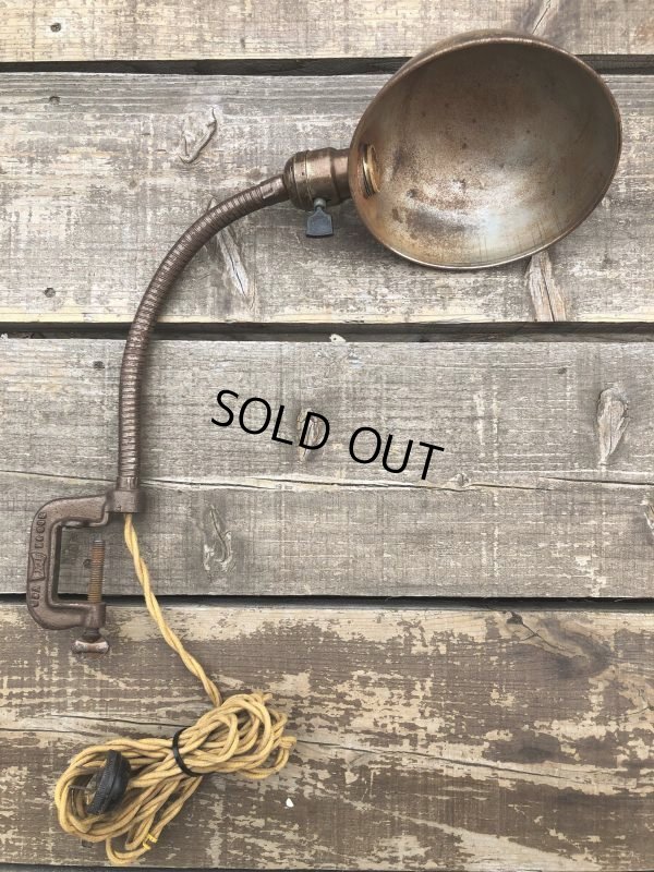 画像13: Vintage EAGLE Industrial Gooseneck Cast Iron Clamp On Lamp (B825)