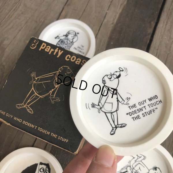 画像10: Vintage WEIRD Drunk People 8 Party Coasters (B863)