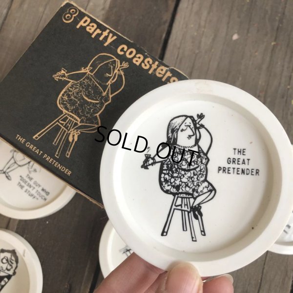 画像12: Vintage WEIRD Drunk People 8 Party Coasters (B863)