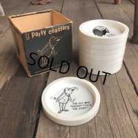 Vintage WEIRD Drunk People 8 Party Coasters (B863)