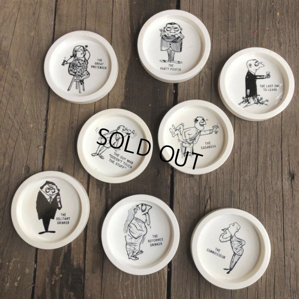 画像3: Vintage WEIRD Drunk People 8 Party Coasters (B863)