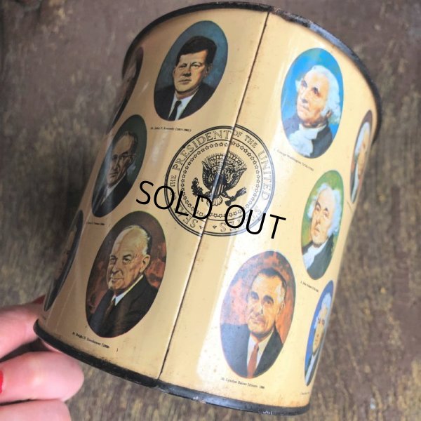 画像7: Vintage U.S PRESIDENTS Desk Trash Tin Can (B817) 