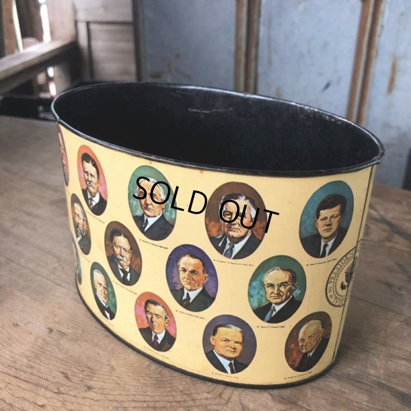 画像4: Vintage U.S PRESIDENTS Desk Trash Tin Can (B817) 