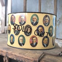 Vintage U.S PRESIDENTS Desk Trash Tin Can (B817) 