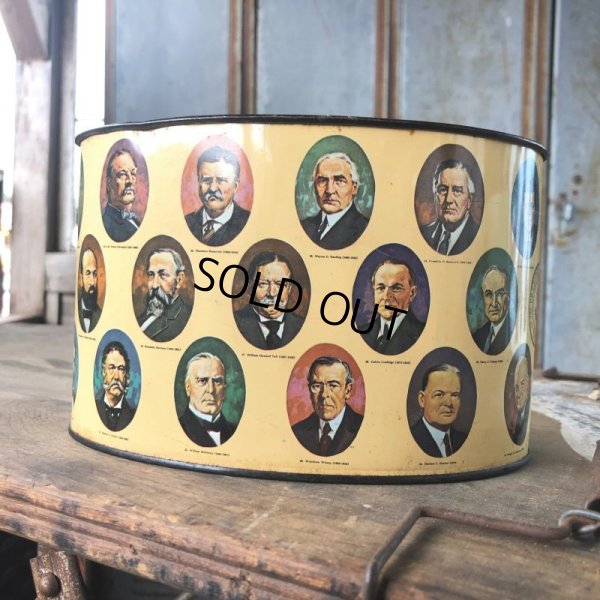 画像1: Vintage U.S PRESIDENTS Desk Trash Tin Can (B817) 