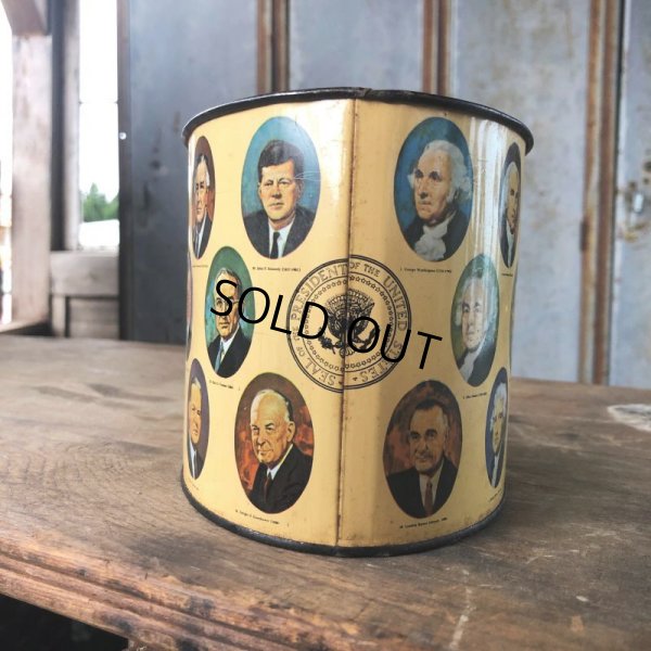 画像6: Vintage U.S PRESIDENTS Desk Trash Tin Can (B817) 