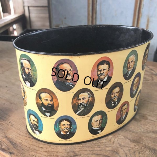 画像2: Vintage U.S PRESIDENTS Desk Trash Tin Can (B817) 