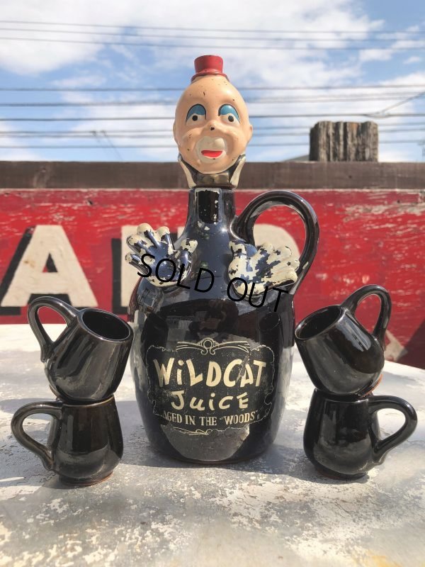 画像1: Vintage Creepy Clown Decanter Jug Bottle Set (B832)