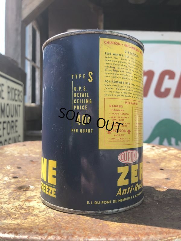 画像2: Vintage DUPONT ZERONE ANTI-FREEZE Quart Oil can (B840)