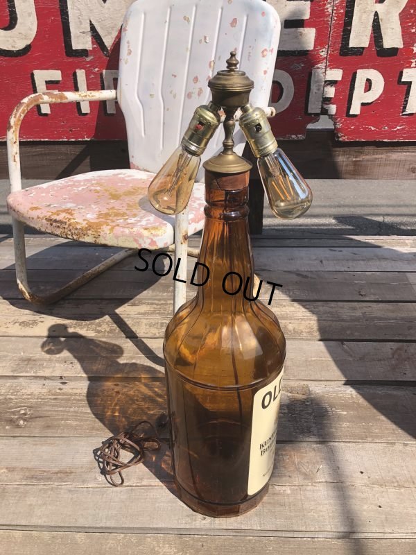画像14: Vintage OLD CROW Whiskey Advertising Huge Glass Bottle Lamp 80cm Hard to Find! (B898)