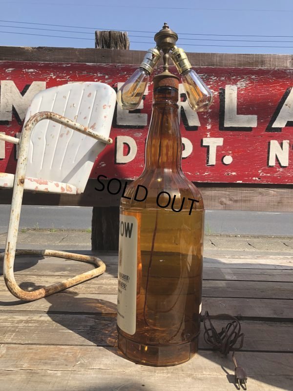 画像12: Vintage OLD CROW Whiskey Advertising Huge Glass Bottle Lamp 80cm Hard to Find! (B898)