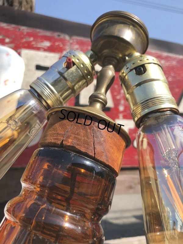 画像16: Vintage OLD CROW Whiskey Advertising Huge Glass Bottle Lamp 80cm Hard to Find! (B898)