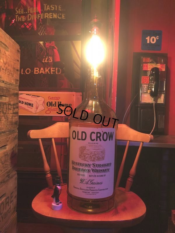 画像2: Vintage OLD CROW Whiskey Advertising Huge Glass Bottle Lamp 80cm Hard to Find! (B898)