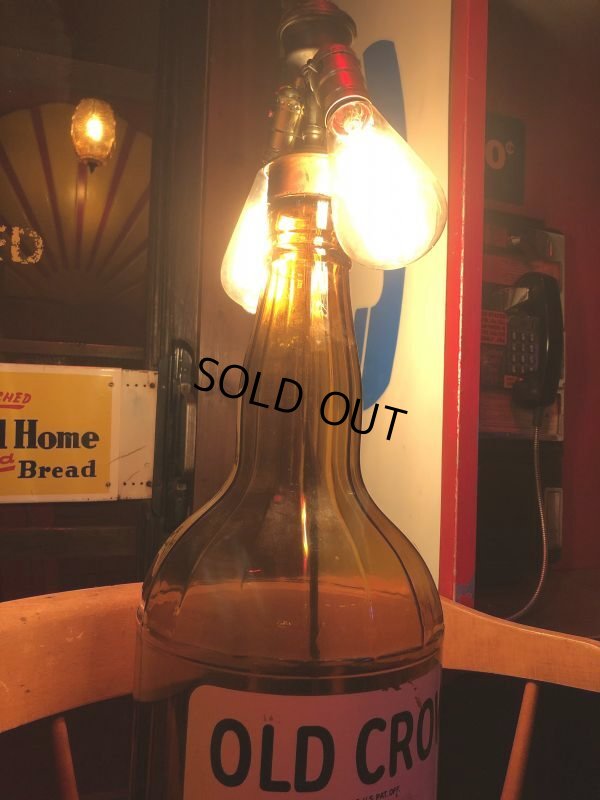 画像6: Vintage OLD CROW Whiskey Advertising Huge Glass Bottle Lamp 80cm Hard to Find! (B898)