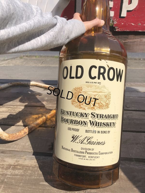 画像8: Vintage OLD CROW Whiskey Advertising Huge Glass Bottle Lamp 80cm Hard to Find! (B898)