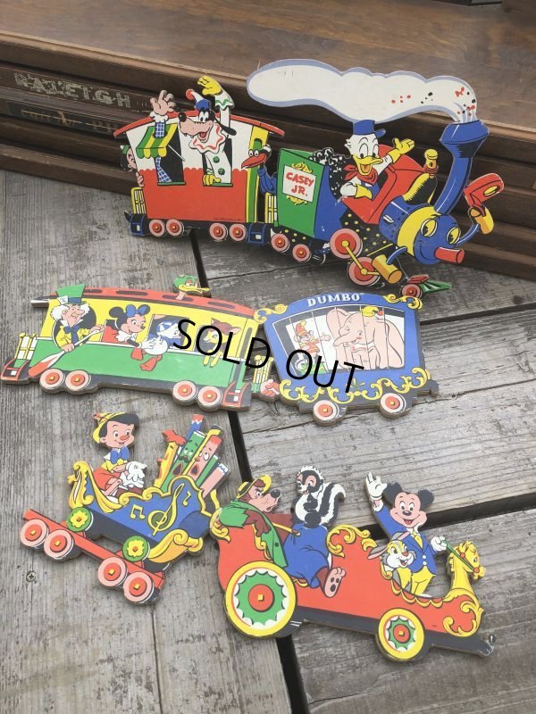 画像1: Vintage Dolly Toy Pin Ups Wall Decor Casey Jr. Circus Train Set (B920)