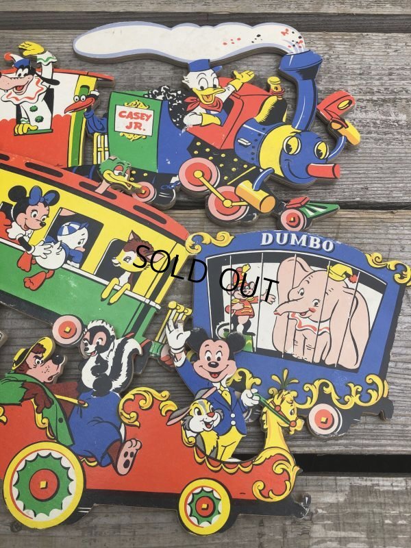 画像3: Vintage Dolly Toy Pin Ups Wall Decor Casey Jr. Circus Train Set (B920)