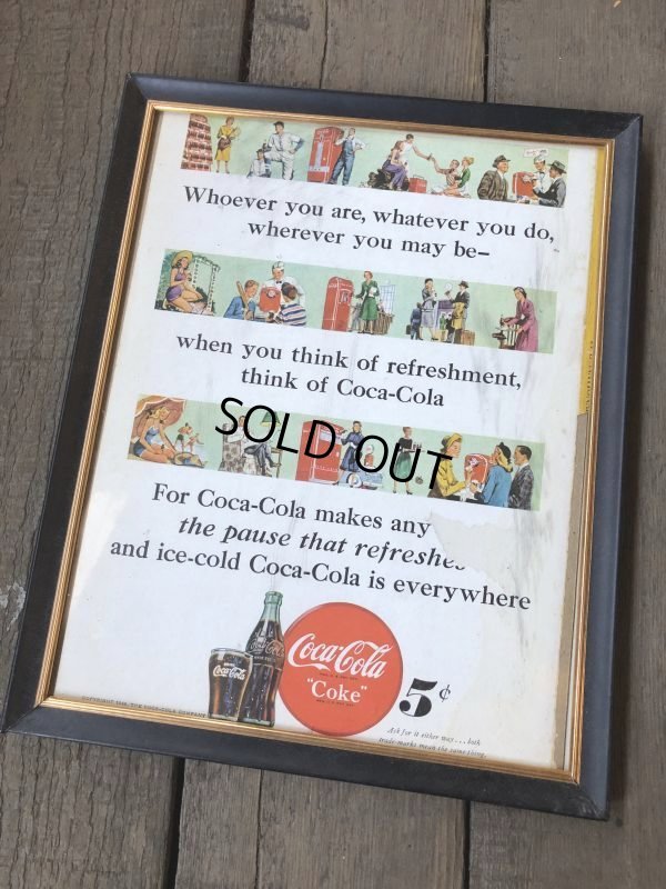 画像4: 40s Vintage Coca-Cola Advertising W/Frame (B923)
