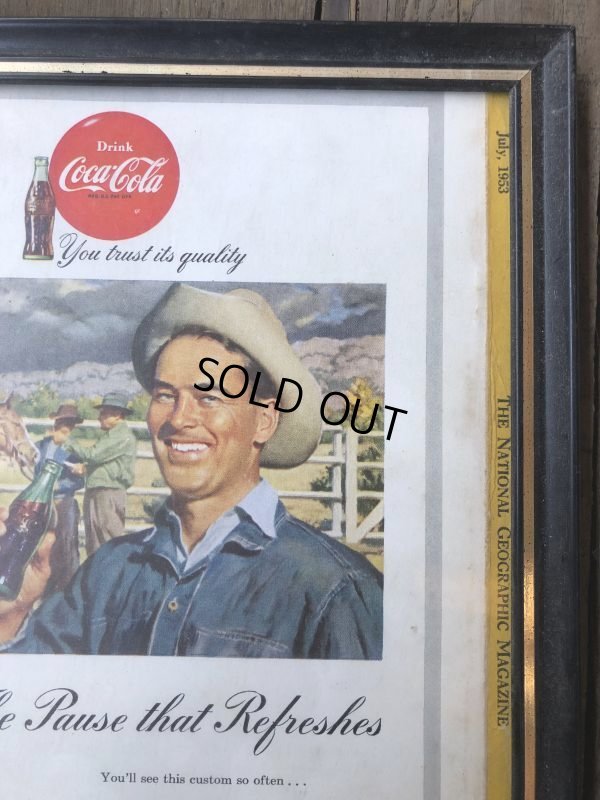 画像4: 50s Vintage Coca-Cola Advertising W/Frame (B934)
