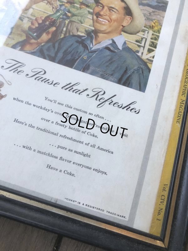 画像3: 50s Vintage Coca-Cola Advertising W/Frame (B934)