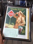 画像1: 40s Vintage Coca-Cola Advertising W/Frame (B930) (1)