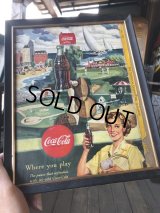 50s Vintage Coca-Cola Advertising W/Frame (B932)