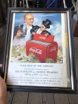 画像1: 50s Vintage Coca-Cola Advertising W/Frame (B933) (1)