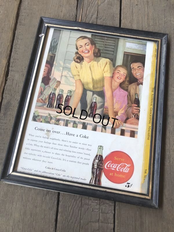 画像5: 40s Vintage Coca-Cola Advertising W/Frame (B926)