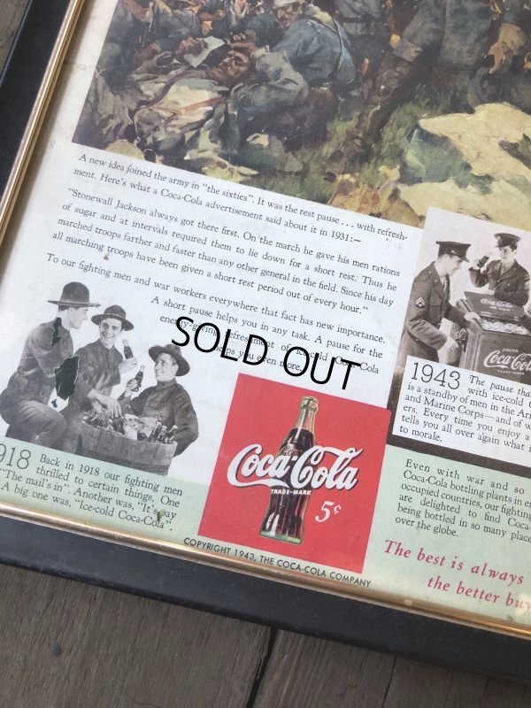 画像2: 40s Vintage Coca-Cola Advertising W/Frame (B928)