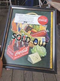 50s Vintage Coca-Cola Advertising W/Frame (B935)