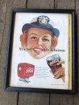 画像2: 50s Vintage Coca-Cola Advertising W/Frame (B939) (2)