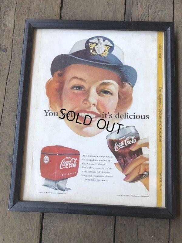 画像2: 50s Vintage Coca-Cola Advertising W/Frame (B939)