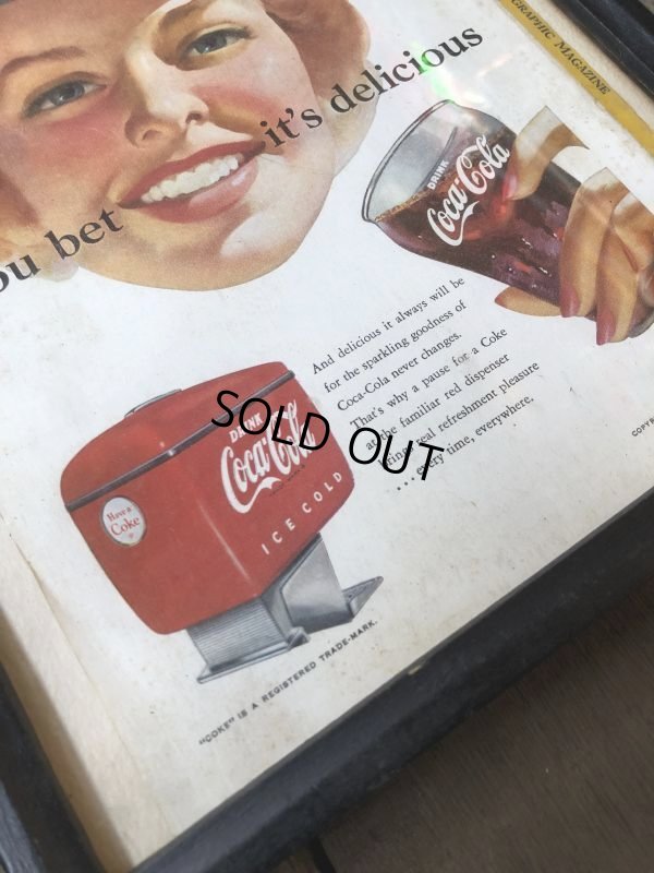 画像3: 50s Vintage Coca-Cola Advertising W/Frame (B939)