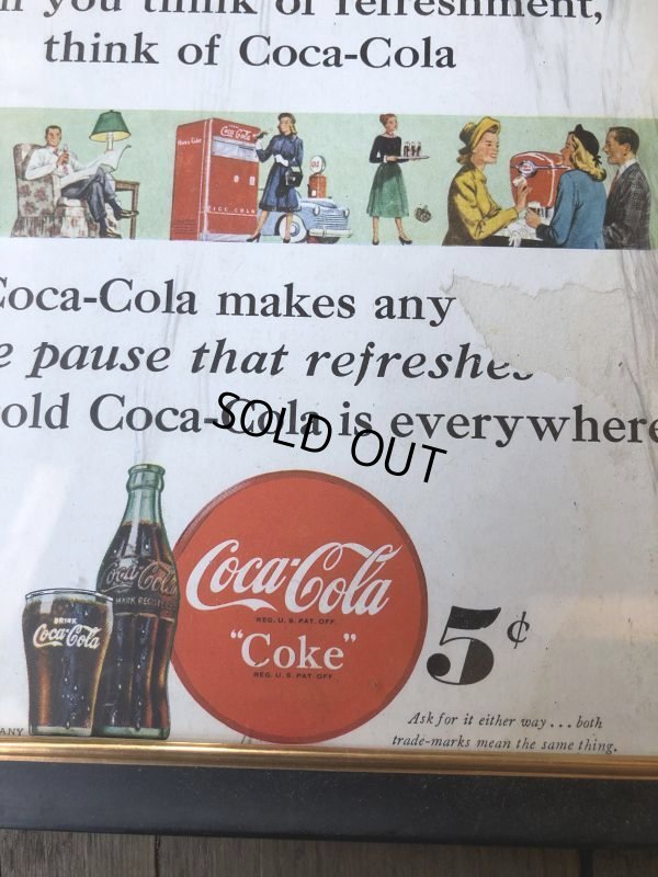 画像2: 40s Vintage Coca-Cola Advertising W/Frame (B923)