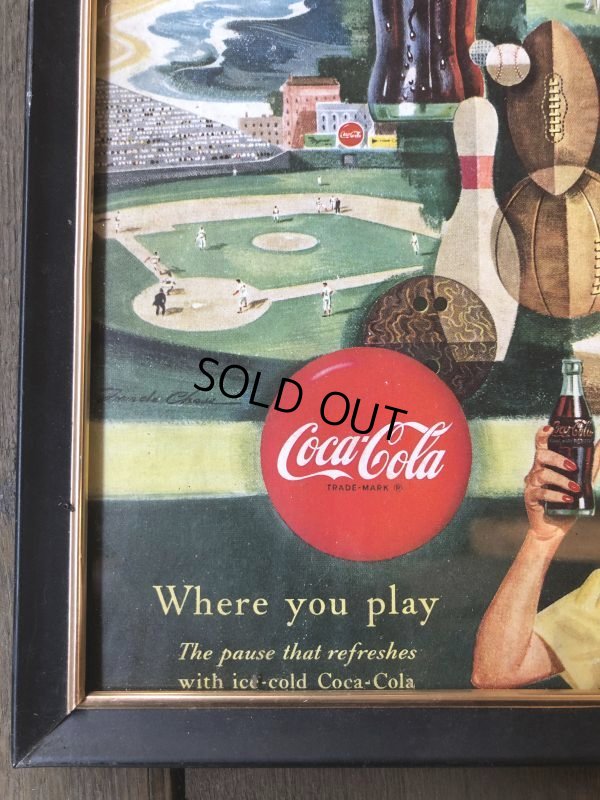 画像4: 50s Vintage Coca-Cola Advertising W/Frame (B932)