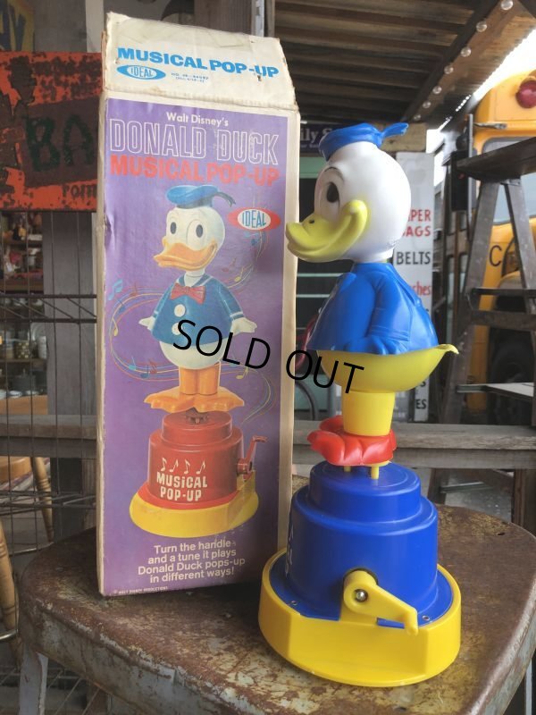 画像1: Vintage IDEAL Donald Duck Musical Pop-up w / box (B940)