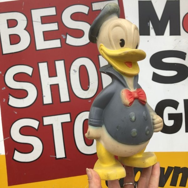 画像1: 50s Vintage Disney Donald Duck Sun Rubber Doll 25cm (B956)