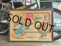 70s Vintage Walter Lantz Woody Woodpecker Burlap Art (B020)