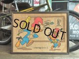 70s Vintage Walter Lantz Woody Woodpecker Burlap Art (B020)