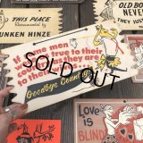 50s Vintage Comic Card Plak Sign (B104)