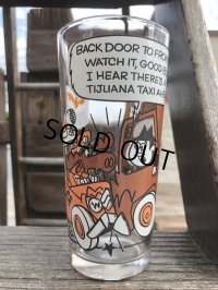 70s Vintage Pizza Hut Glass Bullwinkle and Boris (B147)