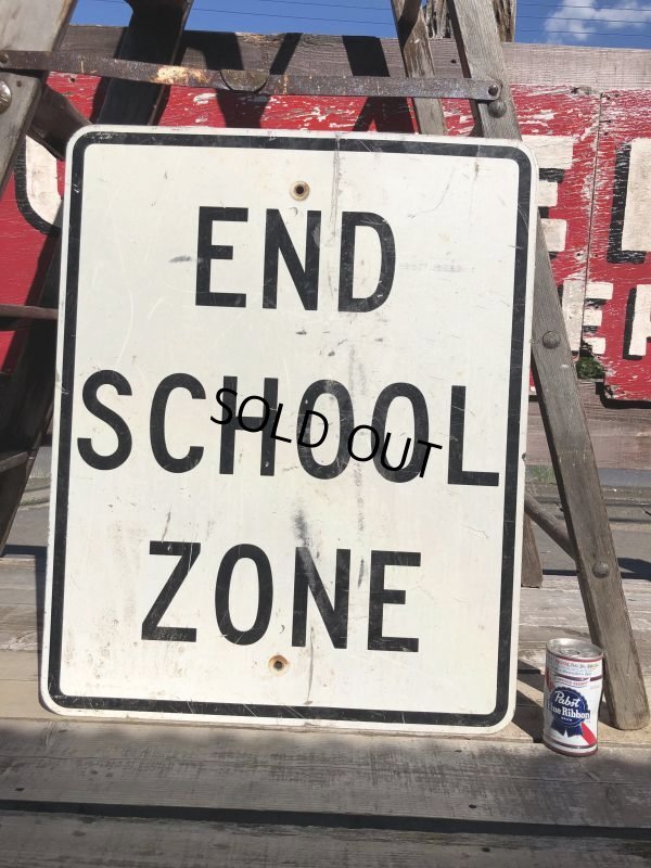 画像1: Vintage Road Sign END SCHOOL ZONE (B229) 