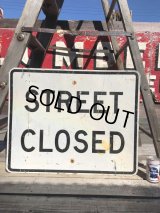 Vintage Road Sign STREET CLOSED (B227) 